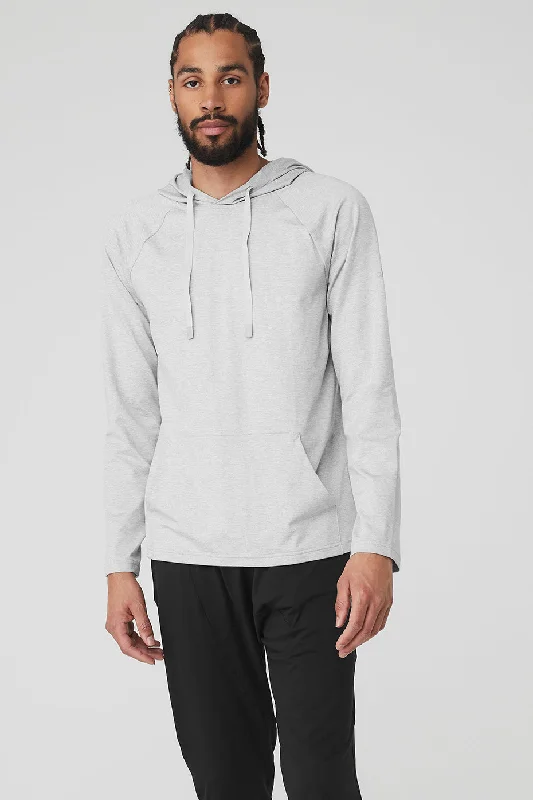 The Conquer Hoodie - Athletic Heather Grey Hoodie with Gradient Ombre Colorful