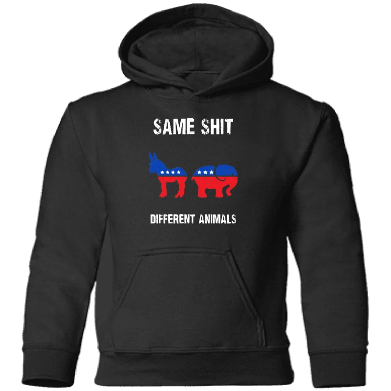 Same Shit Different Animals Donkey Elephant American Flag Pullover Hoodie Hoodie with Bell Sleeves Flared Feminine