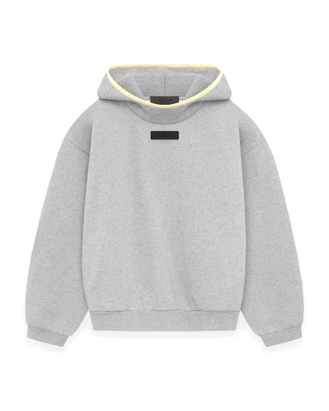 Essentials Hoodie - Light Grey Heather Hoodie with Exposed Zipper Edgy Industrial