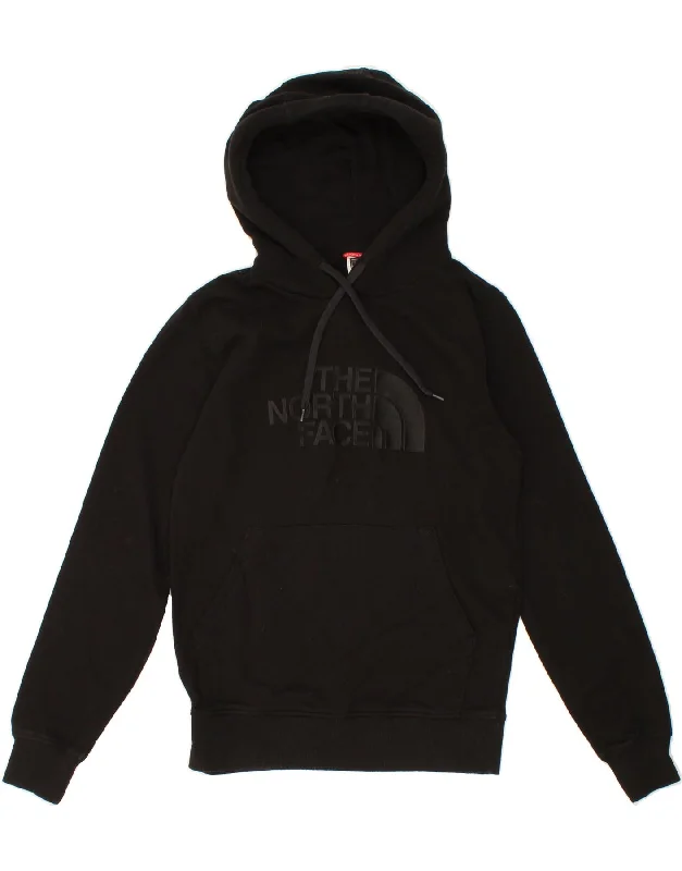 THE NORTH FACE Mens Graphic Hoodie Jumper Small Black Cotton Hoodie with Slit Hem Functional Movement