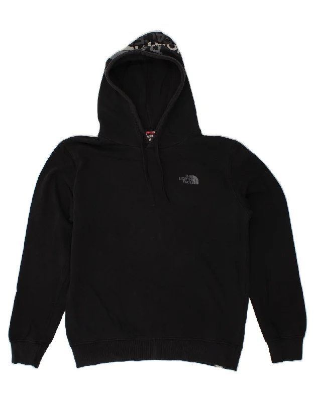 THE NORTH FACE Mens Graphic Hoodie Jumper Large Black Cotton Hoodie with Back Slit Movement Comfort