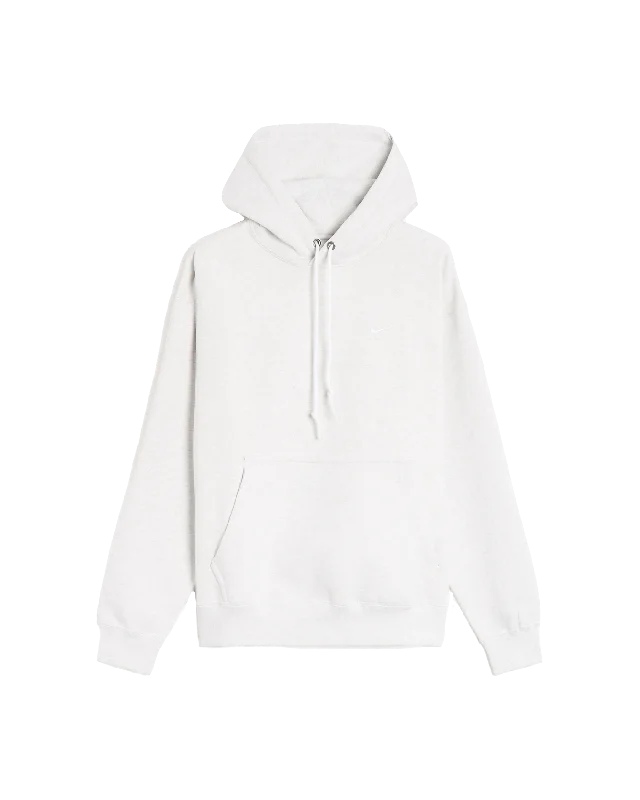 Solo Swoosh Hoodie - BIRCH HEATHER / WHITE Zip Hoodie Drawstring Kangaroo Pocket