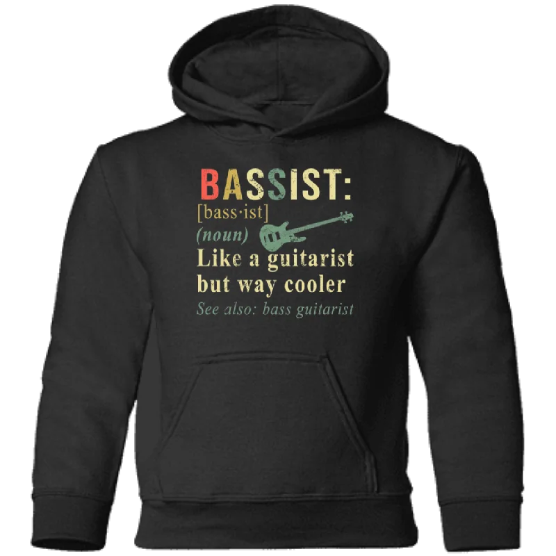 Vintage Bassist Definition Gift For Bass Guitar Player Guitarist Gift Pullover Hoodie Hoodie with Set-In Sleeves Structured Classic