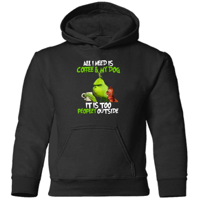 It Is Too Peopley Outside Mr. Grinch Funny Grinch Shirt Pullover Hoodie Hoodie with Puffed Sleeves Voluminous Trendy