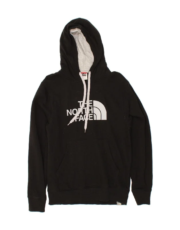 THE NORTH FACE Mens Graphic Hoodie Jumper Small Black Cotton Hoodie with Velcro Closure Adjustable Secure