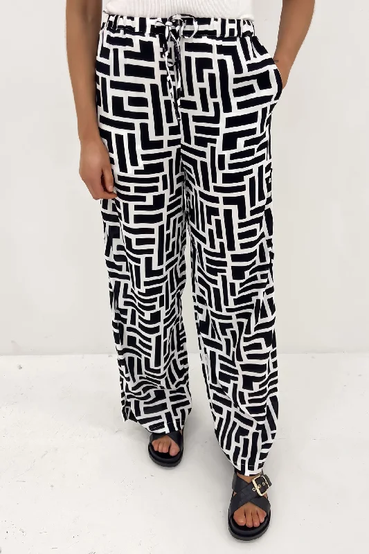 Kenzie Pant Black Relaxed High-Waist Trousers