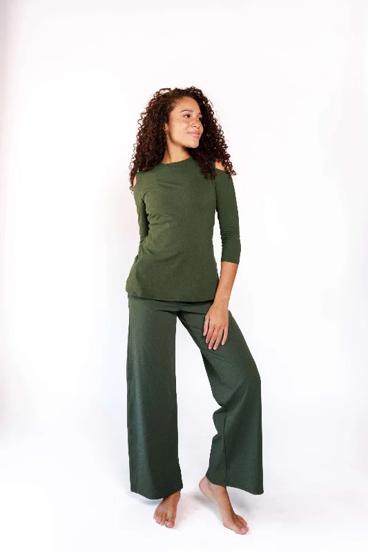 Ultimate Trouser in Forest Green Trousers Elastic Waist Soft