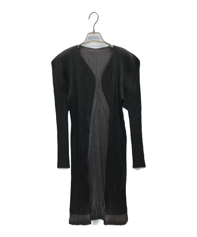 [Pre-owned] PLEATS PLEASE Layered style pleated long cardigan PP14-JA763 Crew Neck V-Neck Turtle Neck