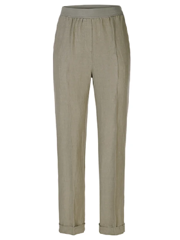 Riani Casual Fit Slip On Linen Trousers 443880 4263 Col 544 Trousers Designer Luxury