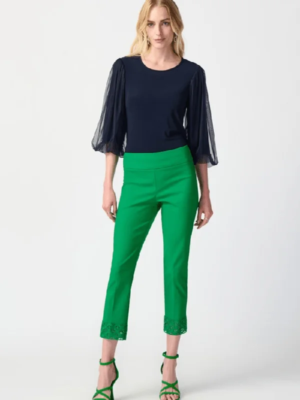 Joseph Ribkoff Crop Pull On Trousers In Island Green 241102 Col 4203 Trousers Custom Made