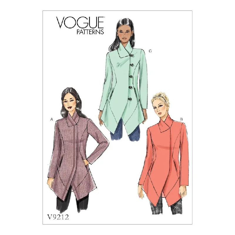 Vogue Pattern V9212 Misses' Seamed and Collared Jackets Print Jacket Jacquard Jacket Embroidered Jacket