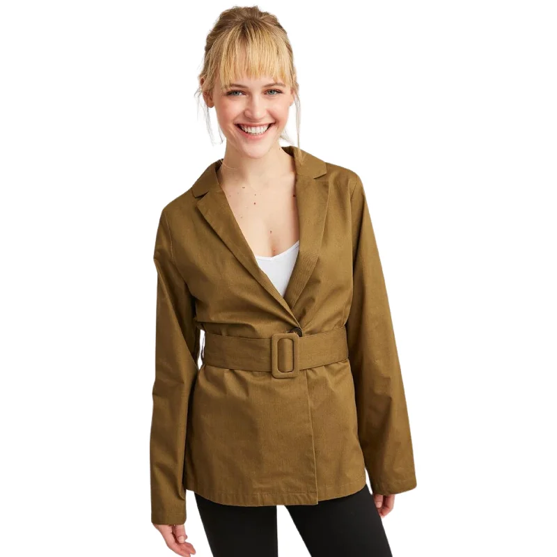 OXXO - Jacket With Belt Zippered Front Buttoned Front Snap Front