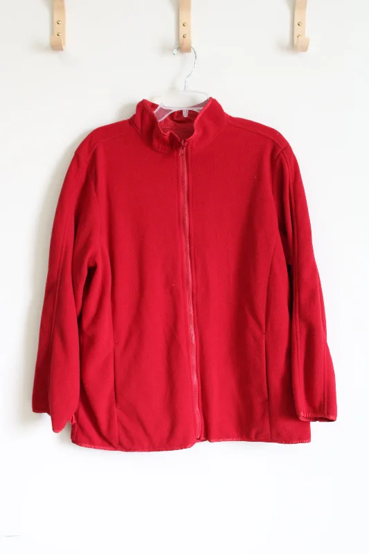 Athletec Red Fleece Jacket | L Fleece Jacket Down Jacket Parka