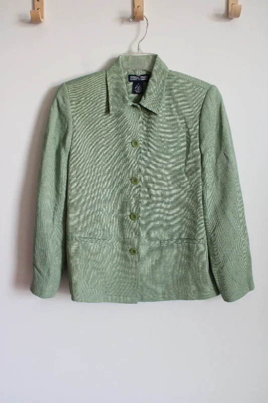 Lands' End Green Linen Jacket | 4 Petite Fleece Jacket Down Jacket Feather Jacket