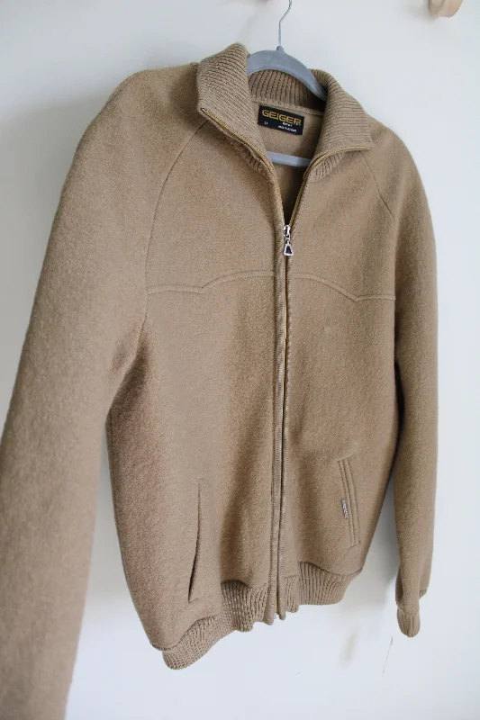 NEW Geiger Tyrol Tan Wool Jacket | 54 Knit Fabric Woven Fabric Fleece Fabric