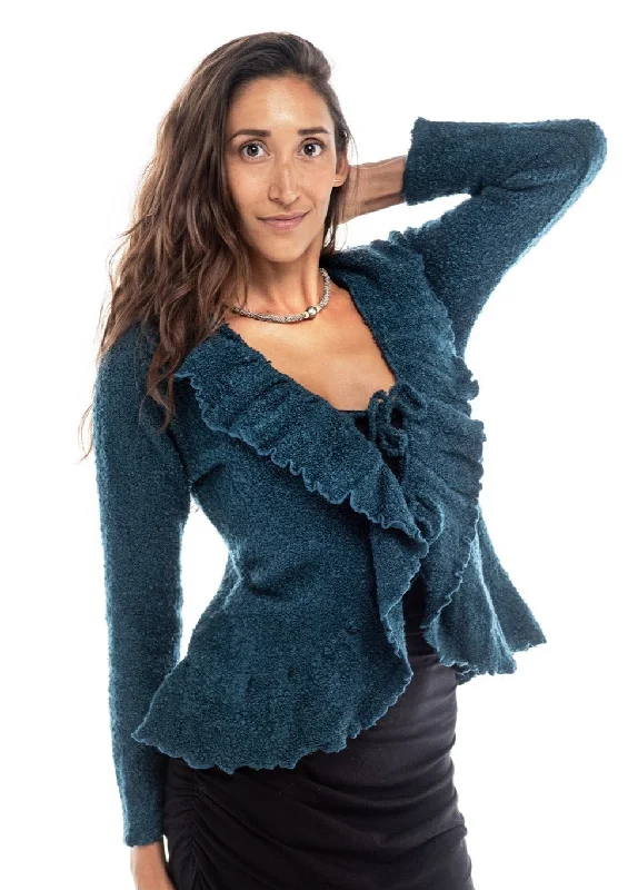 Knitted Tie Front Cardigan Freel Terry Blend Velvet Blend Canvas Blend