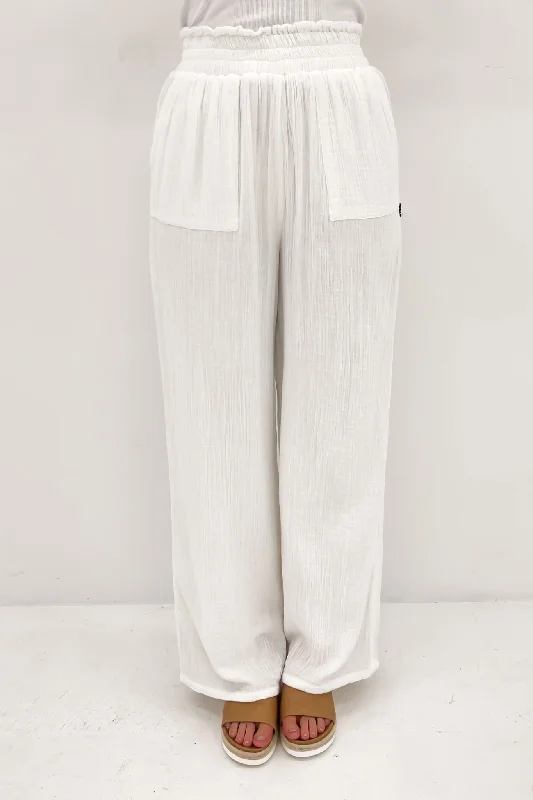 Rowie Pant Vintage White Trendy Wide-Legged Trousers