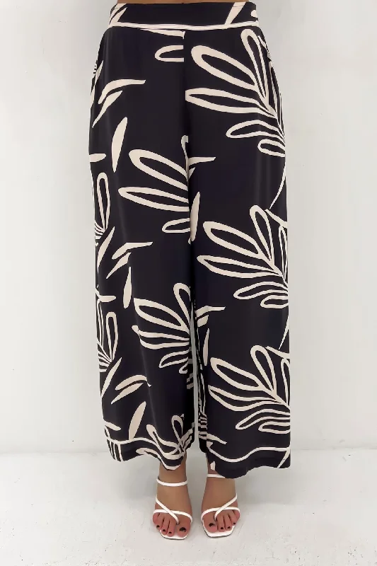 Rilee Pant Jada Charcoal Beige Chic Capri Pants