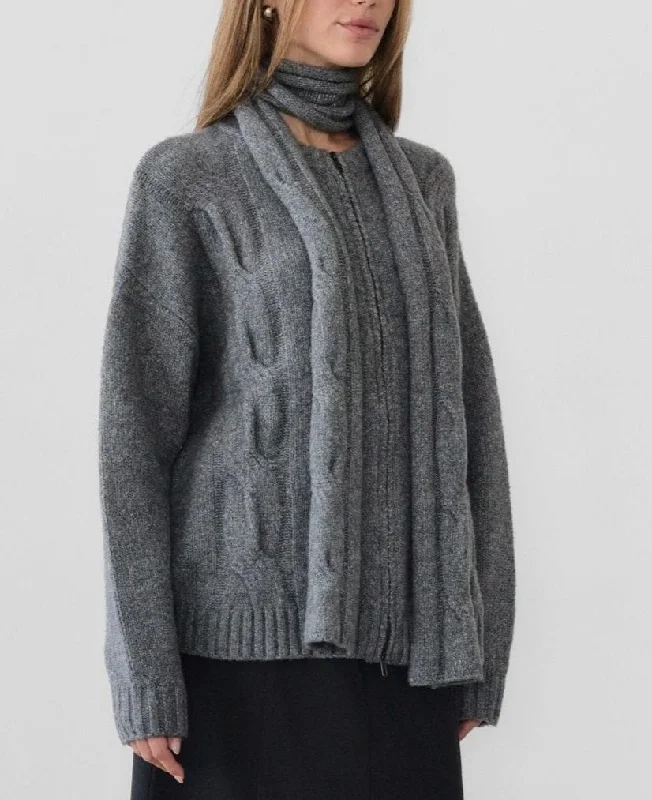 Gillian Cardigan in Grey Oversized Loose Flowy