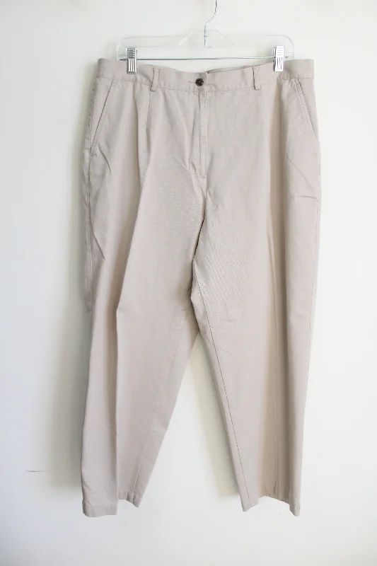 L.L. Bean Tan Khaki Trouser | 18 Petite Trousers Floral Bohemian