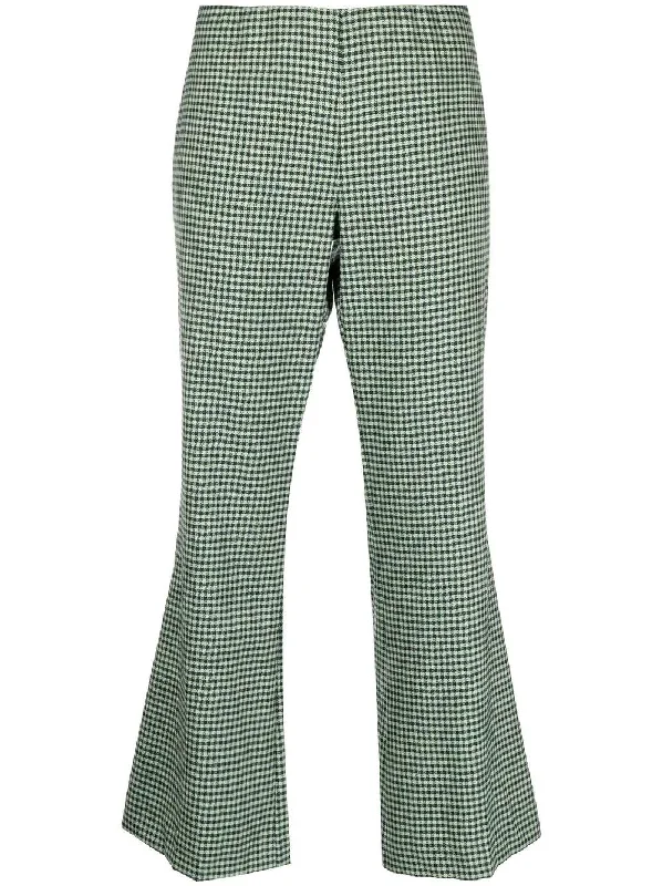 PAROSH houndstooth flared trousers Trousers Mesh Breathable