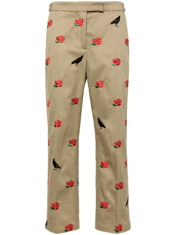 Raven and roses cotton trousers Trousers Velvet Soft