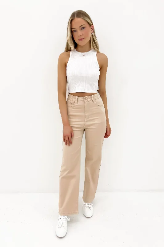 Elsa Pant Beige Lightweight Linen Pants