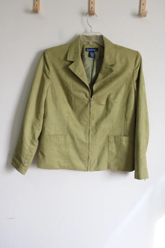 Evan-Picone Green Suede Jacket | 14 Chenille Jacket Brocade Jacket Lace Jacket