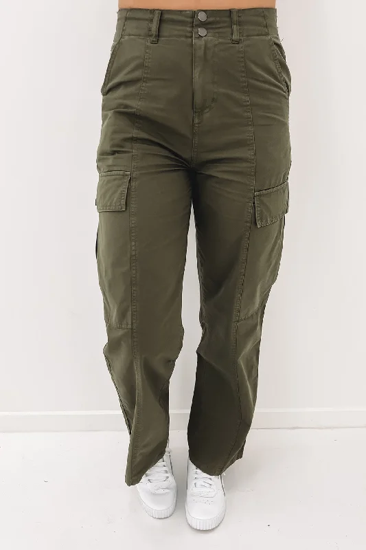 Jessie Cargo Pant Khaki Classic Bootcut Trousers