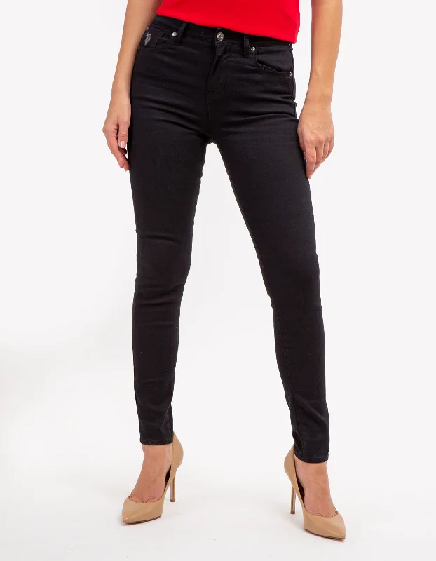 HIGH RISE SKINNY TWILL PANTS Classic Bootcut Trousers