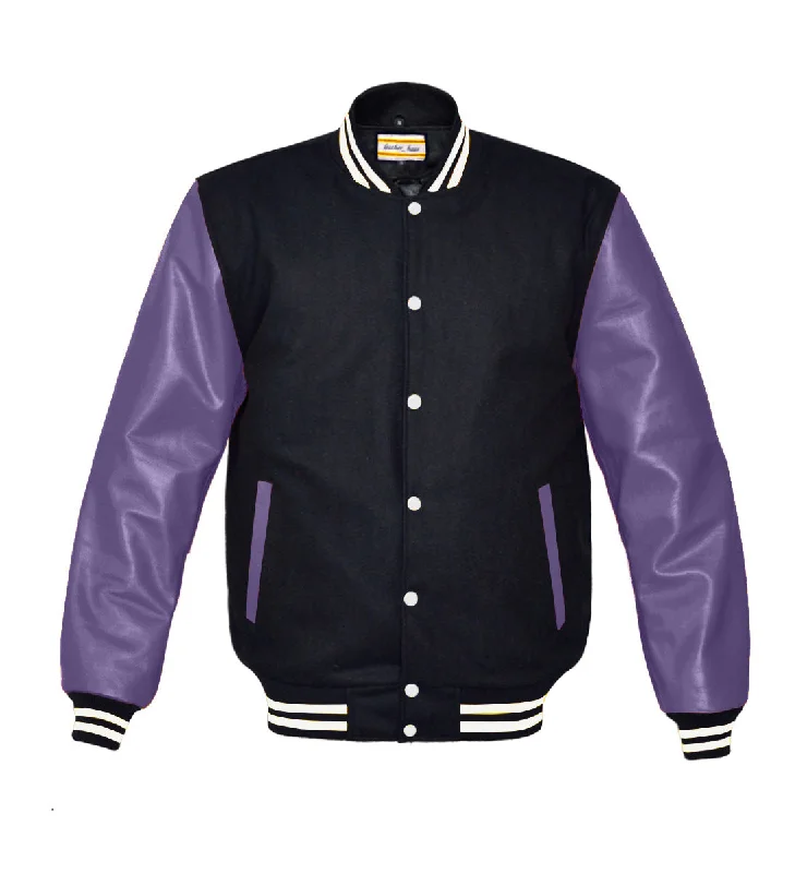 Original American Varsity Real Purple Leather Letterman College Baseball Women Wool Jackets #PRSL-WSTR-WB-BBand Jacket Blazer Coat