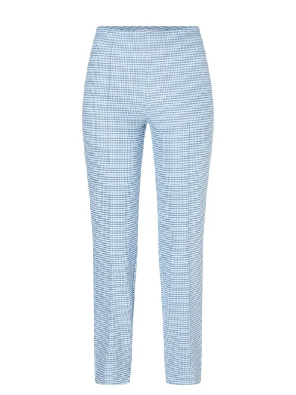 Mac Dream Anna Summer Blue and White Pull On Trousers 5289 0124 145B Trousers Versatile Stylish