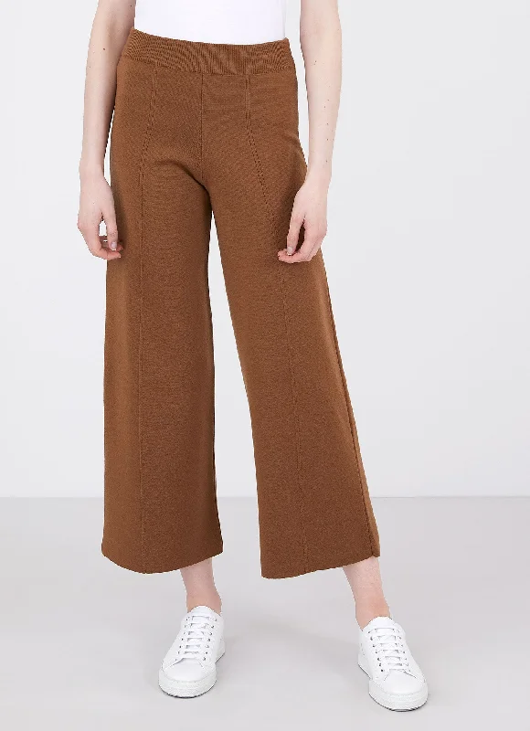 Women's Merino Wide Leg Trouser in Mushroom Trousers luxurious high-end