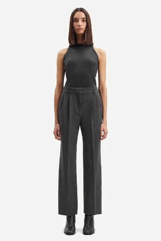 Haveny Dark Grey Tailored Trousers Trousers Party Sparkling