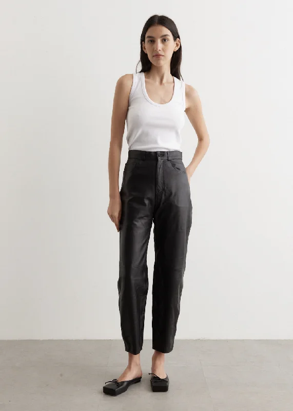 Tapered Leather Trousers Trousers Hiking Durable