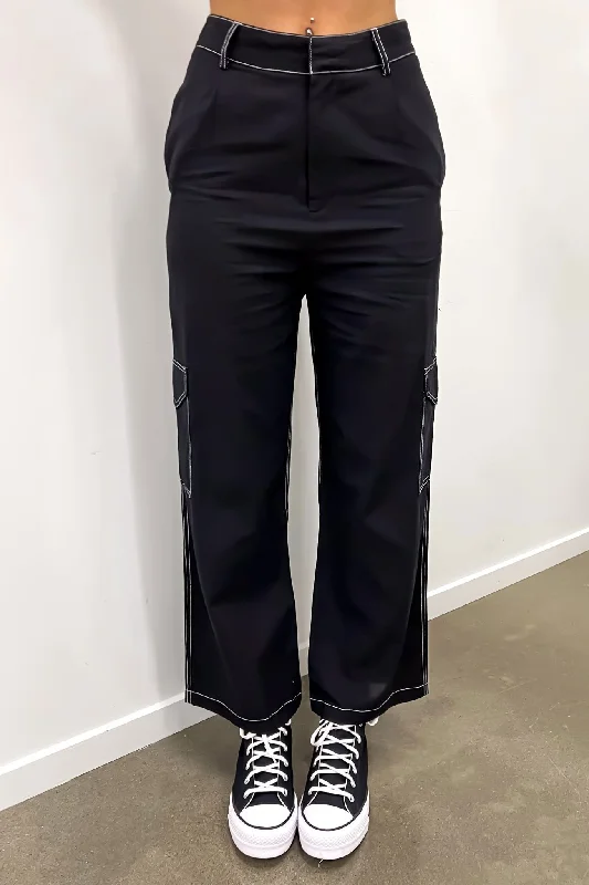 Erin Pant Black Trendy Velvet Pants