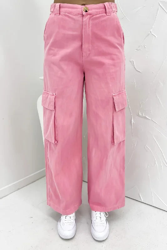 Maisy Cargo Pant Pink Chic Slim Fit Pants