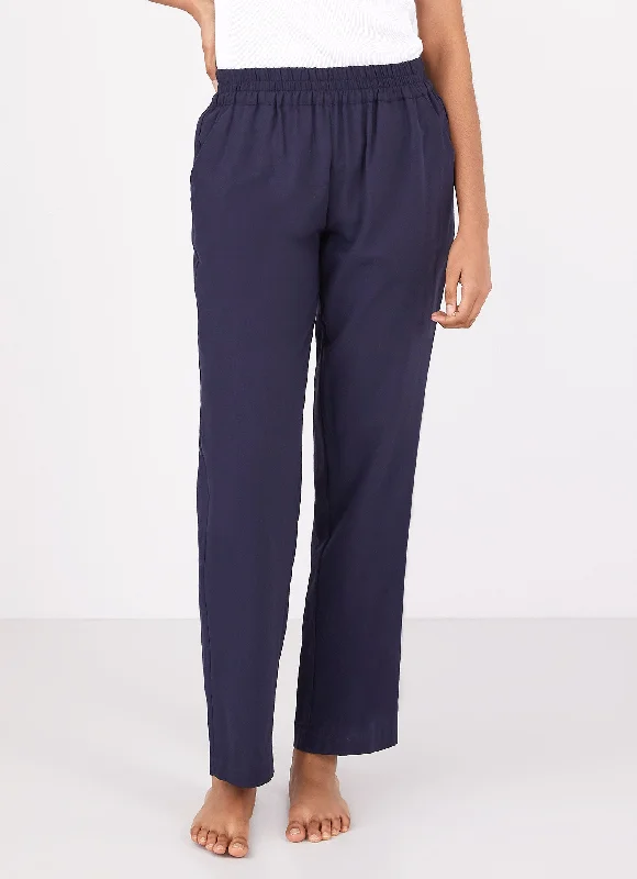 Women's Pyjama Trouser in Navy Trousers chic elegant