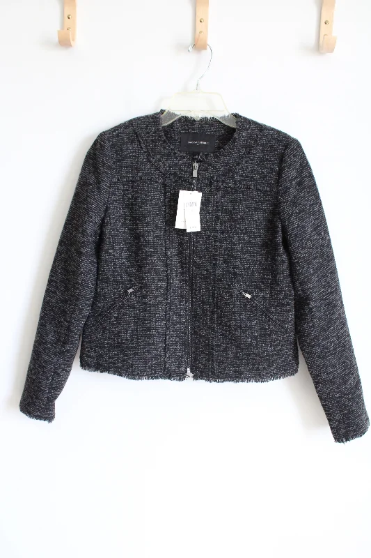 NEW Banana Republic Black Tweed Jacket | 4 Collared Jacket Crew Neck Jacket Turtle Neck Jacket