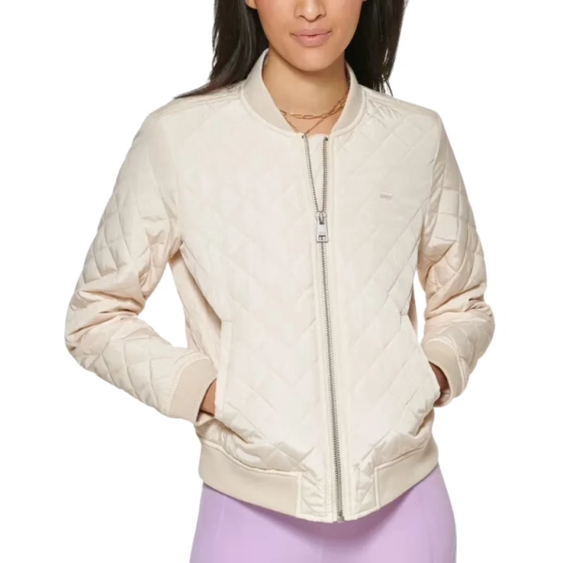 LEVI'S - Diamond Quilted Casual Bomber Jacket Satin Jacket Silk Jacket Chiffon Jacket