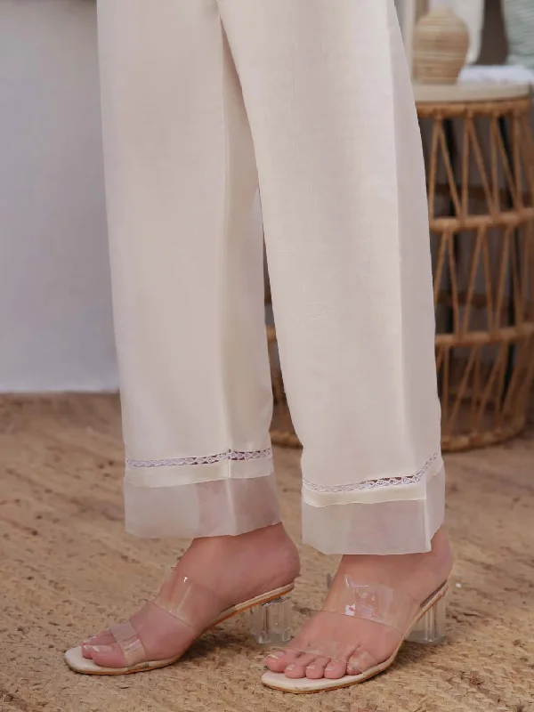 Trouser-Bareezay (White) Trousers chic elegant