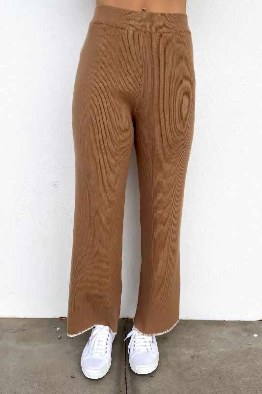 Cody Knit Pant Taupe Warm Wool Trousers