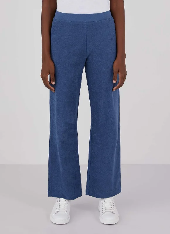 Women's Towelling Trouser in Smoke Blue Trousers sophisticated sleek