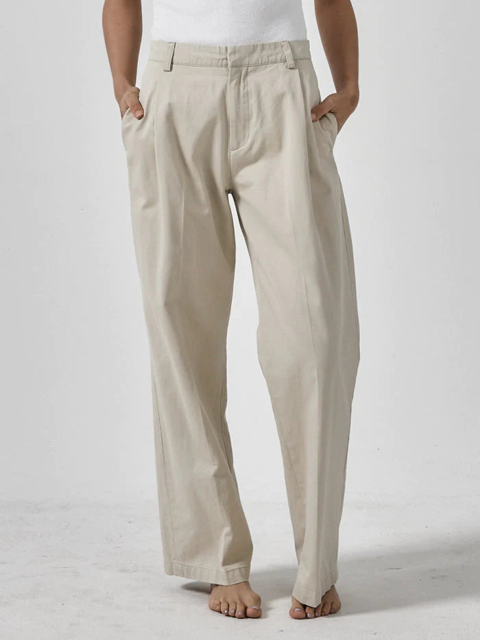 Thrills Ivy Mid Rise Pleated Pant Elegant Silk Pants