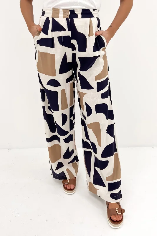 Pyper Pant Beige Multi Trendy Tapered Pants