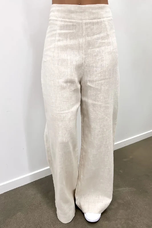 Nadine Pant Oatmeal Comfortable Denim Trousers