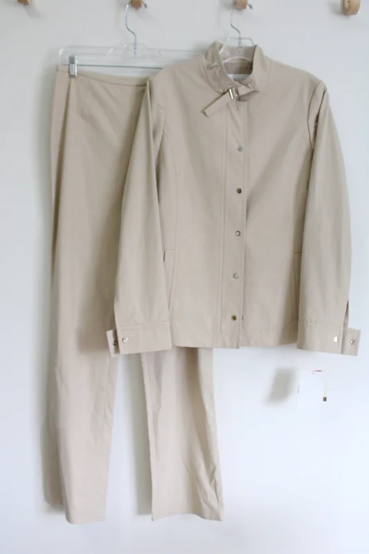 NEW Don Caster Tan 2 Piece Pant & Jacket Set | 4 Jacket Blazer Coat