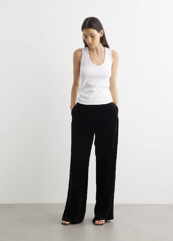 Wide Velvet Trousers Trousers sophisticated sleek