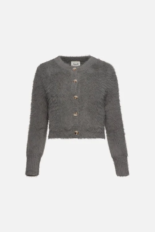 Kuwalla Fuzzy Cardigan Zippered Buttoned Snapped