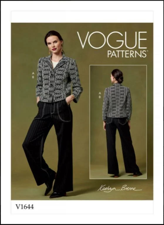 Vogue Pattern V1644 Misses' Jacket and Pants Embroidered Jacket Appliqued Jacket Beaded Jacket